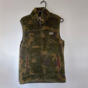 LL Bean zip up vest - camo - Womens Small